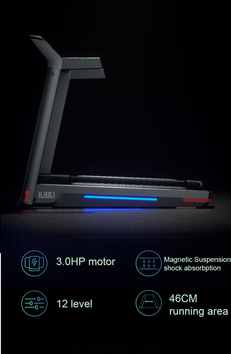 IUBU magnetic levitation electric foldable equipment home fitness smart treadmill motor 3hp