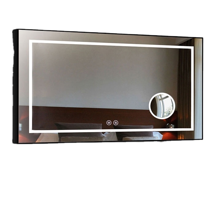 Hair salon mirror Led light  mirror with gold frame lighted vanity makeup mirror cosmetic cheap