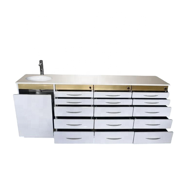 Luxury Medical Furniture Sensor Faucet Wash Basin Cabinet Drawers Dental Hospital Furniture